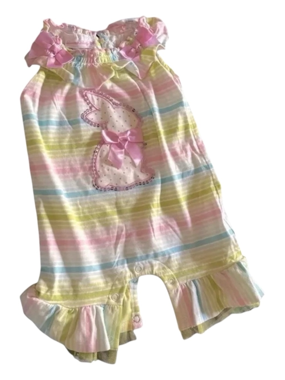 Spring outfit with bunny decal. Beautiful pastel colors 12m.